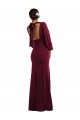 Purchase Bishop Sleeve Open Back Trumpet Crepe Prom Dress with Scarf Tie UK