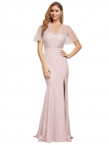 Purchase Crepe Long Sweetheart Neckline Prom Dress with Tulle Overlay Shoulders UK