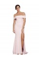 Purchase Off Shoulder Long Crepe Prom Dress with Straight Neckline and Side Split UK