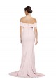 Purchase Off Shoulder Long Crepe Prom Dress with Straight Neckline and Side Split UK