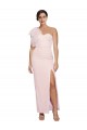 Purchase One Shoulder Tulle Overlay Sweetheart Neckline Long Crepe Prom Dress with Thigh Split UK