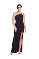 Purchase Long Floor Length Crepe Prom Dress with Side Split and One Strap UK