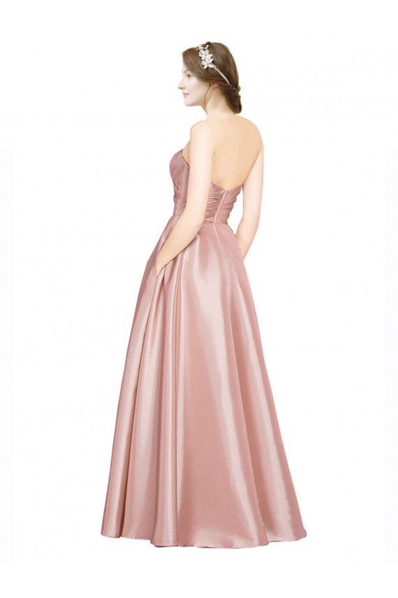 Purchase Long Plated Strapless Sweetheat Stretch Satin Prom Dress UK