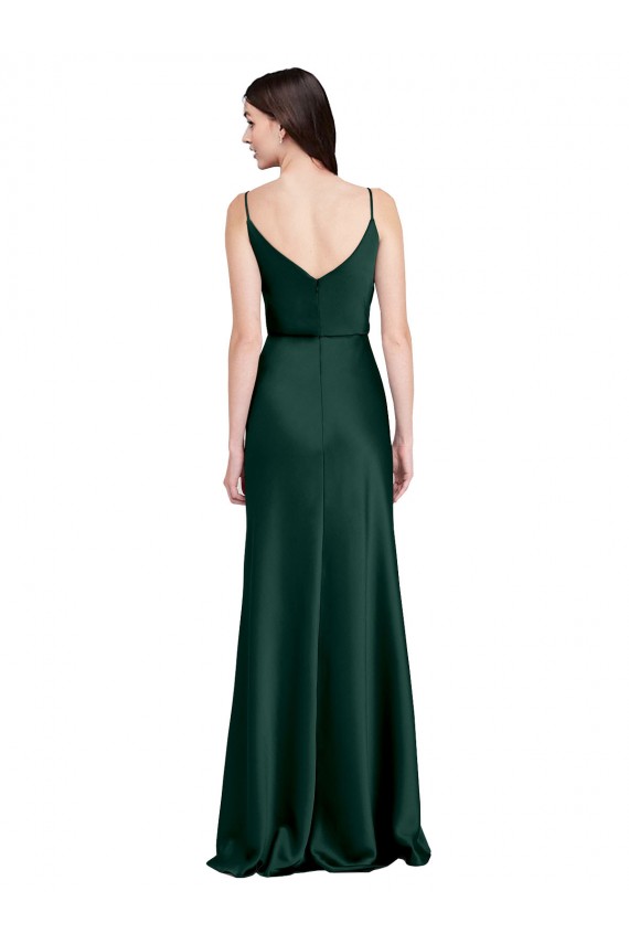 Purchase Fitted Cowl Neck Long Stretch Satin Slip Prom Dress with V-Back UK