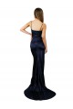 Purchase Pleated Sash Skirt Long Stretch Satin Prom Dress with High Slit UK