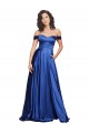 Purchase Ball Gown Off the Shoulder Sweetheart Stretch Satin Prom Dress UK