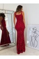 Purchase Square Neck Sleeveless Long Velvet Sequin Prom Dress with Slit UK