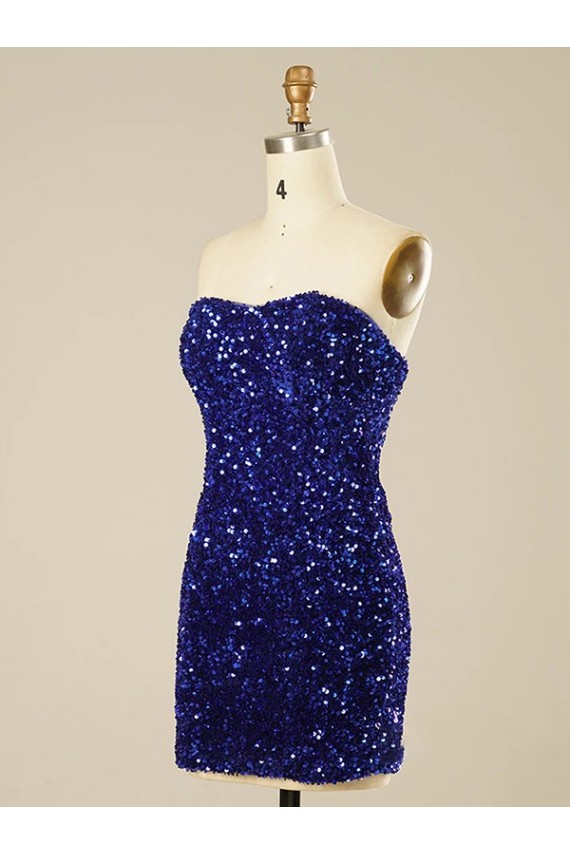 Purchase Short Sweetheart Velvet Sequin Prom Dress UK