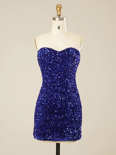 Purchase Short Sweetheart Velvet Sequin Prom Dress UK