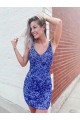 Purchase Short Velvet Sequin V-Neck Sleeveless Prom Dress UK