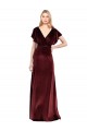 Purchase Flutter Sleeves Open Back Long Velvet Prom Dress UK