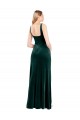 Purchase Square Neck Full Length Velvet Prom Dress with Side Slit UK