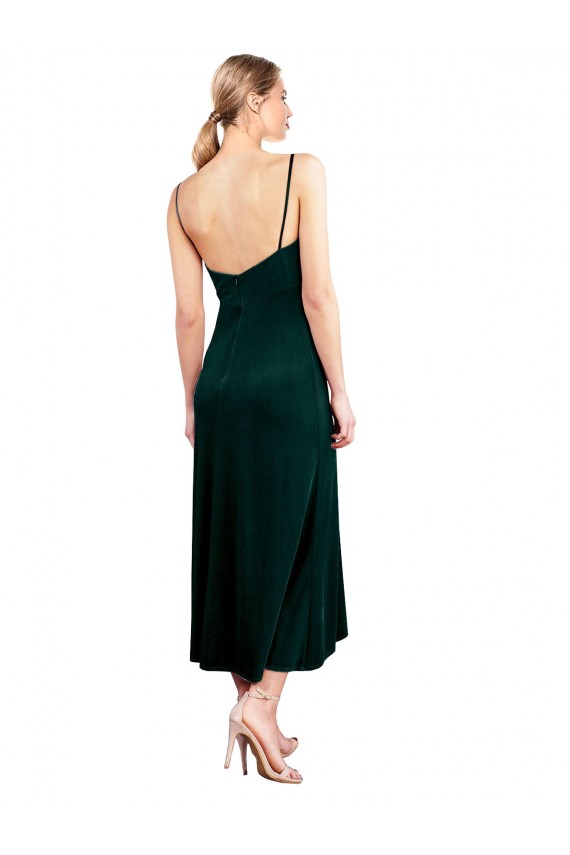 Purchase Midi Length Cowl Neck Velvet Slip Cocktail Prom Dress / Homecoming Dress UK