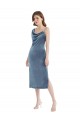 Purchase Midi Length Asymmetrical One Shoulder Velvet Slip Prom Dress UK