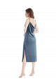 Purchase Midi Length Asymmetrical One Shoulder Velvet Slip Prom Dress UK