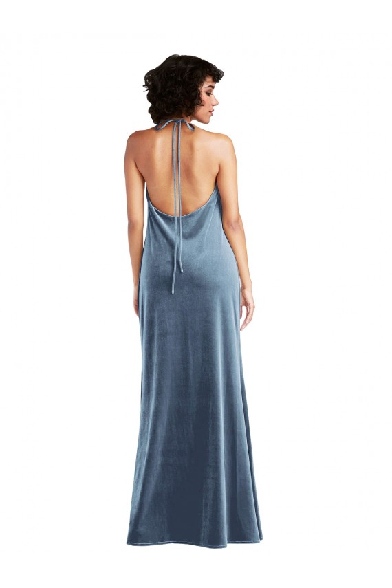 Purchase Cowl Neck Velvet Maxi Slip Prom Dress UK