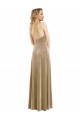 Purchase High Neck Halter Open Back Long Velvet Maxi Prom Dress with Pockets UK