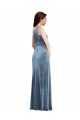 Purchase One Shoulder Draped Velvet Maxi Prom Dress UK