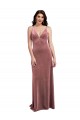 Purchase Low Scoop Back Long V-Neck Velvet Slip Prom Dress UK