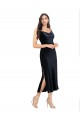 Purchase Midi Length Velvet Cocktail Prom Dress / Homecoming Dress with Cowl Neck and Spaghetti Straps UK