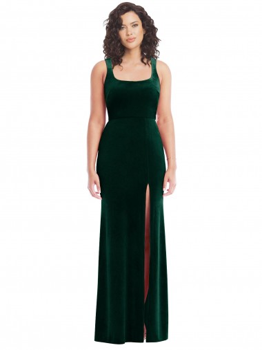 Purchase Square Neck Long Velvet Maxi Prom Dress UK