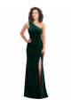 Purchase One Shoulder Velvet Trumpet Prom Dress with Front Slit UK