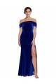 Purchase Full Length Long Velvet Prom Dress with Side Split UK